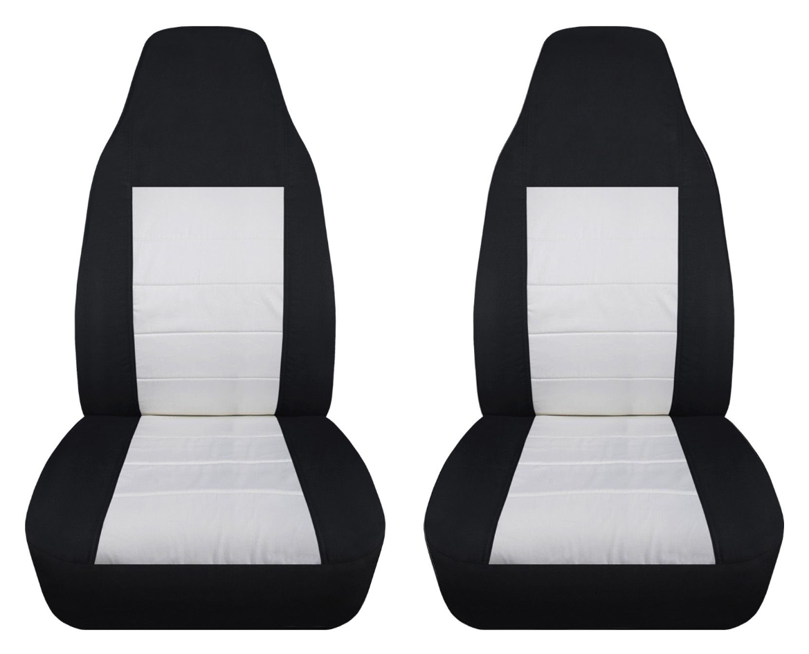 black and white car seat covers